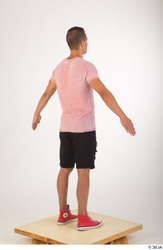 Whole Body Man White Shoes Shirt Shorts Slim Standing Studio photo references